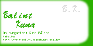 balint kuna business card